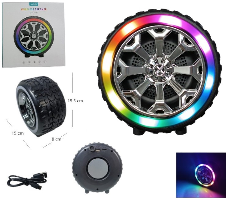 PARLANTE RUEDA BT/FM/USB CON LUZ             GTS-1492B