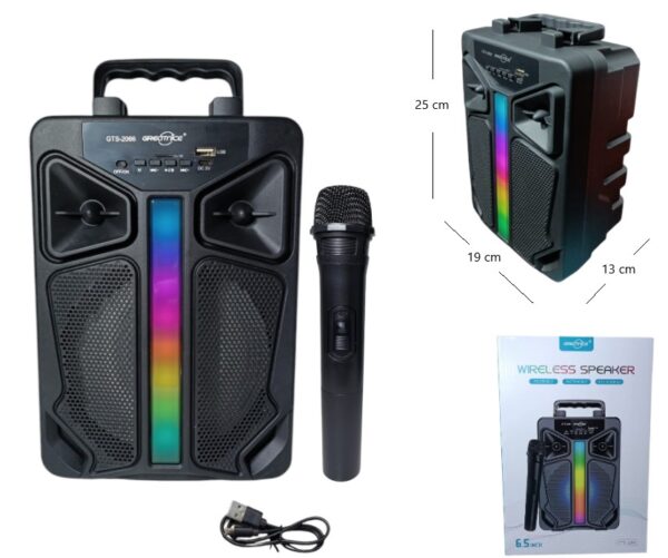 PARLANTE 6.5 PLG BT/FM/USB CON MICROFONO           GTS-2066