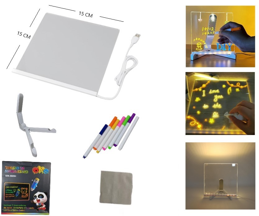 LED-83052 PIZARRA LED MARCADORES 15X15CM LED-83038