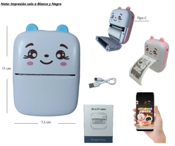 MINI IMPRESORA TERMICA BLUETOOTH             ET10203/A8C