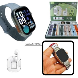 RELOJ INTELIGENTE SMART CON AURICULARES 8 EN 1             D300