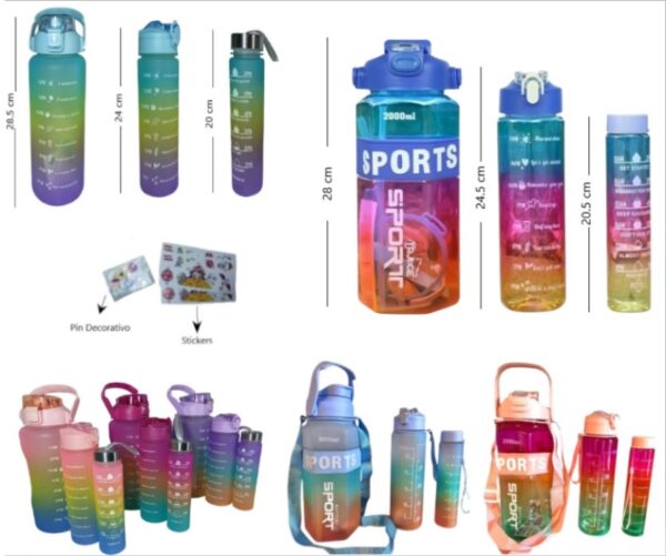 BOTELLA MOTIVACIONAL X3 DOBLE PICO ET-410            ET-410