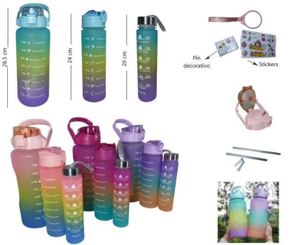 BOTELLA MOTIVACIONAL X3 DOBLE PICO ET-410            ET-410