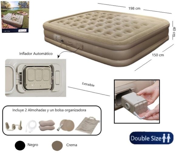 COLCHON INFLABLE CON INFLADOR AUTOMATICO 5min.        ICO-160913