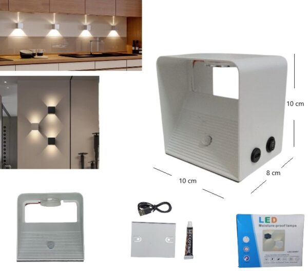 LED DE PARED CALIDO BIDIRECCIONAL C/SENSOR C/IMAN          LED-83057