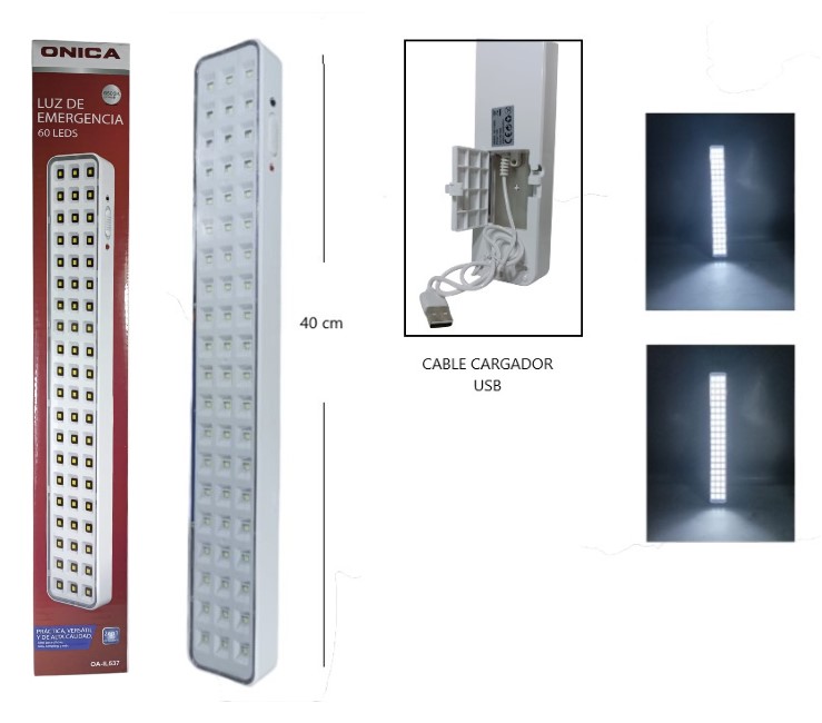 LUZ DE EMERGENCIA 60 LED USB          OA-IL537