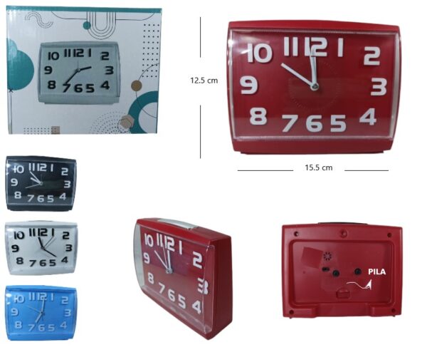 REJ-121014 RELOJ DESPERTADOR ALARMA ACRILICO            REJ-4411