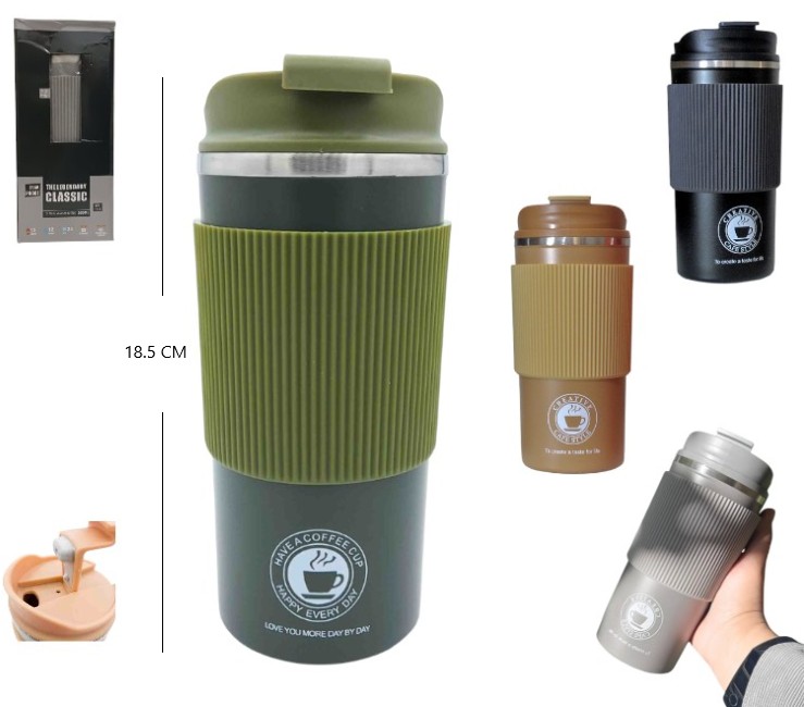 VASO TERMICO CON TAPA ANTIDERRAME             V-500ML