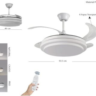 VENTILADOR DE TECHO C/LUZ CALIDA/FRIO 60W HY-8111         CF-42L