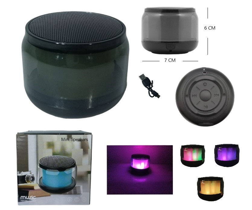 PARLANTE MINI SPEAKER BLUETOOTH C/LUZ COLORES RPT2         L59