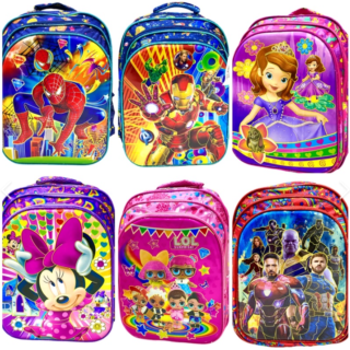 MOCHILA 3D varios personajes 3 CIERRES             AJ-163