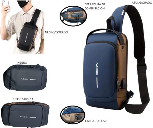 MOCHILA PECHERA ANTIROBO CON CLAVE P-260KA                K7205
