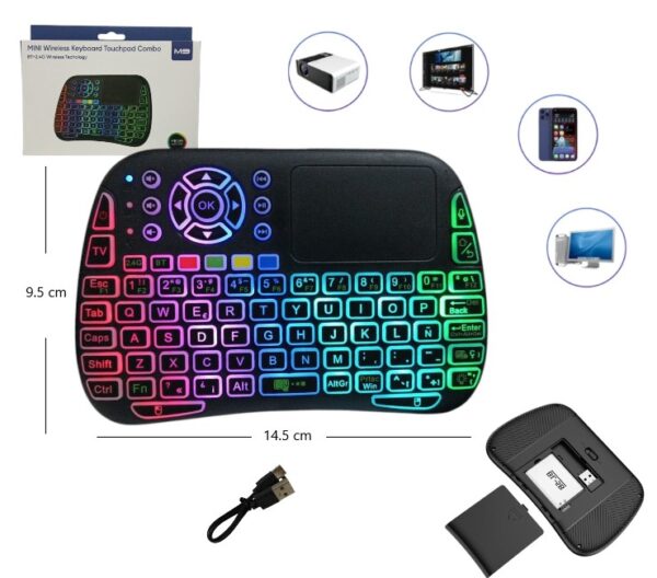 MINI TECLADO INALAMBRICO RGB               M9