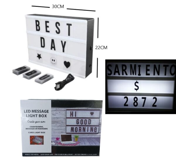 LED-83035 CARTEL C/ LETRAS GRANDE A4                ABCD