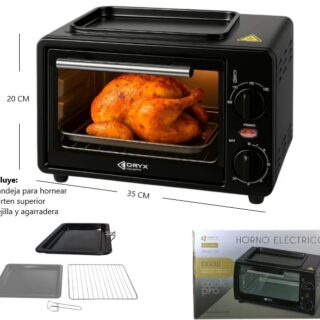 HORNO ELECTRICO ORYX 1000W 10L CONTROL DE TEMP.        OR-HE100