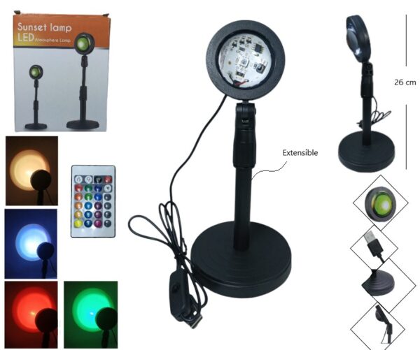 LAMPARA LED RGB USB C/ CONTROL ATARDECER       ST-0027/LED-83068
