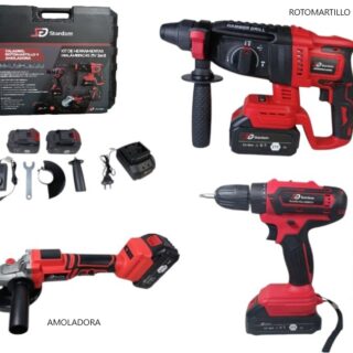 KIT DE HERRAMIENTAS INALAMBRICAS RECARGABLES 21V         3EN1