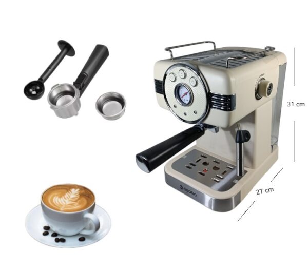 CAFETERA EXPRESSO 1.5L HOG0156CRE (COLOR BEIGE)           HOG0156