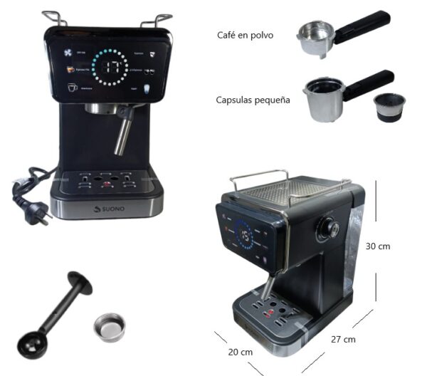CAFETERA ESPRESSO DIGITAL TACTIL 1350W           HOG0202NEG