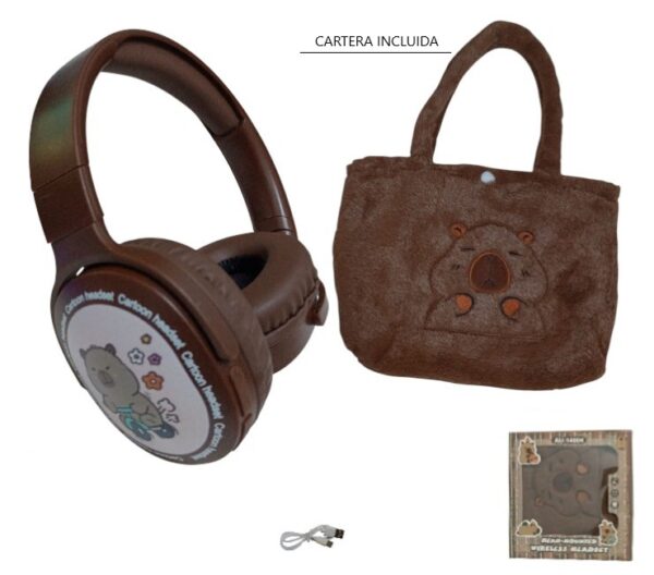 AURICULAR CAPYBARA VINCHA BT/MP3 + CARTERA         AU-14004