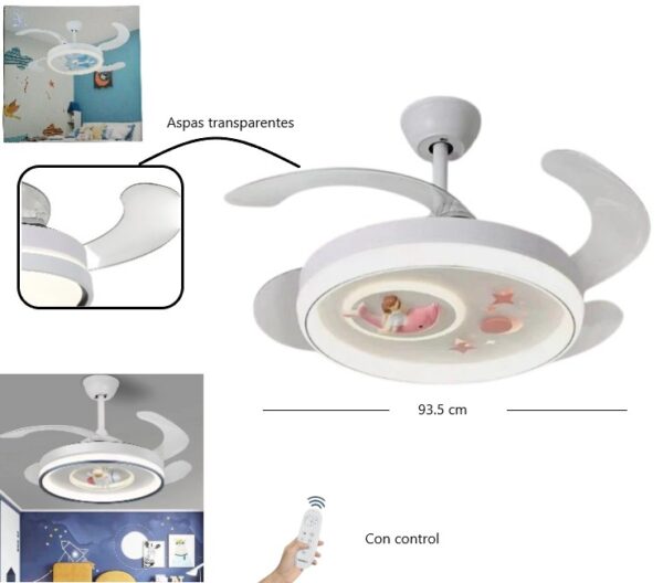 VENTILADOR LED DE TECHO INFANTIL STAR VISiON SV-12          SV-2507