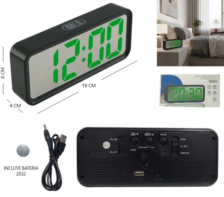 RELOJ DESPERTADOR MULTIFUNCION ART 7143          DT-6508