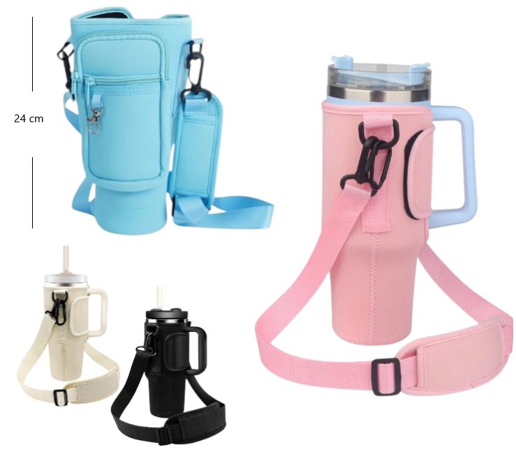 PORTA BOTELLA TERMICA CORREA Y BOLSILLOS            PTB