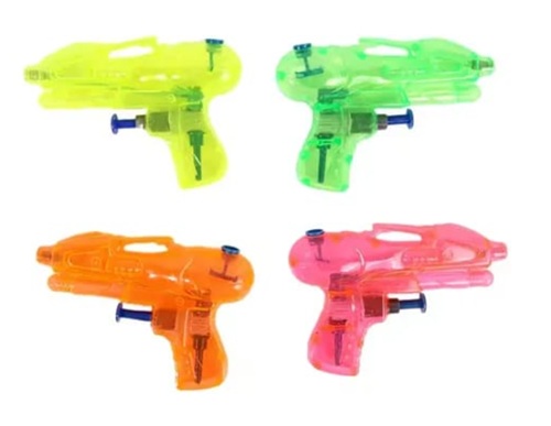 PISTOLA DE AGUA TRANSPARENTE 15CM