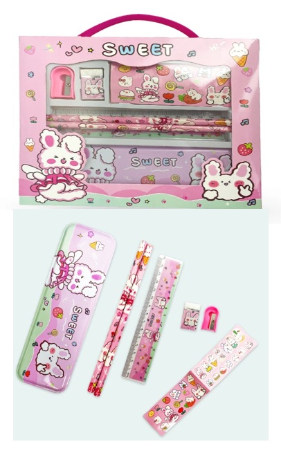 SET ESCOLAR C/ CARTUCHERA METAL