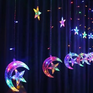 LUCES MULTICOLOR ESTRELLA Y LUNA