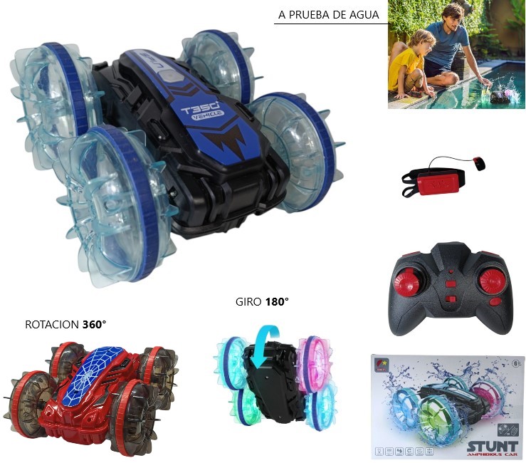 AUTO CON 2 CONTROLES ACROBATICO AGUA/TIERRA