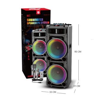 PARLANTE TORRE BT/USB/TF/TWS KARAOKE RGB 10X2
