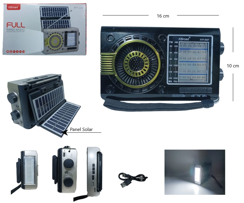 RADIO AM/FM CON CARGA SOLAR BLUETOOH
