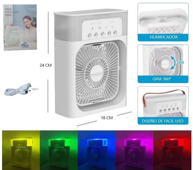 MINI VENTILADOR HUMIFICADOR PORTATIL