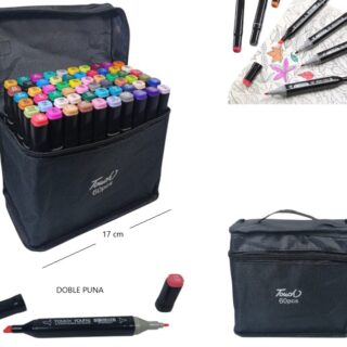 MARCADORES DOBLE PUNTA X60PCS MKB-60