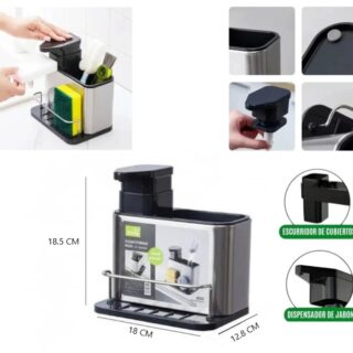 DISPENSER DE DETERGENTE CON PORTA ESPONJA