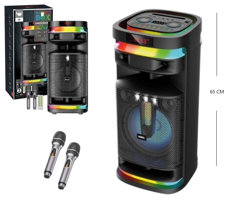 PARLANTE 8 PLG BT/USB/TF/RGB MICROFONO