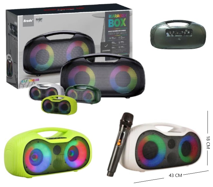 PARLANTE BT KARAOKE USB/SD 4PLG