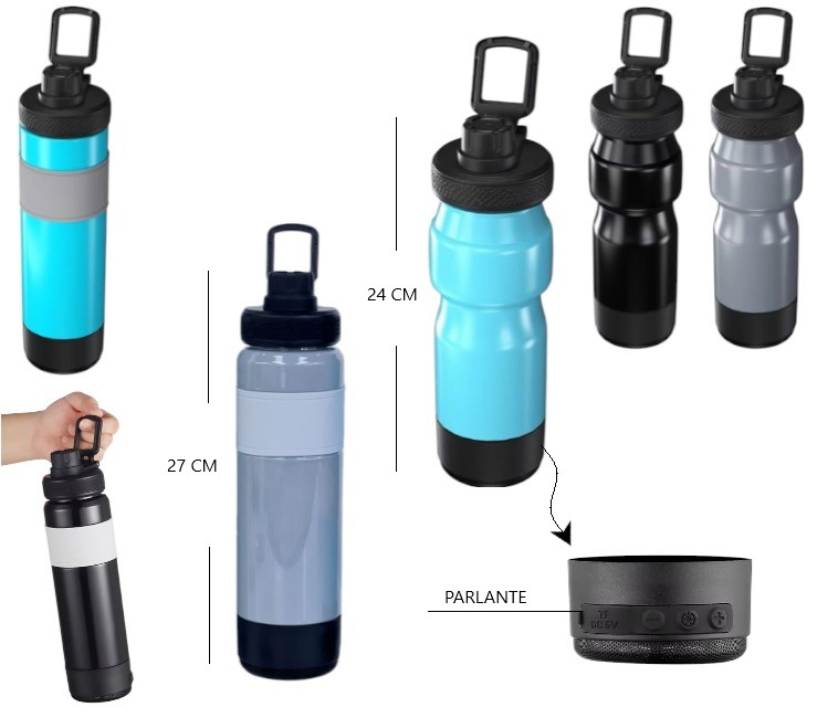 BOTELLA DEPORTIVA CON PARLANTE CH-M834