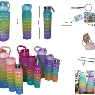 BOTELLA MOTIVACIONAL X3 DOBLE PICO BT-1