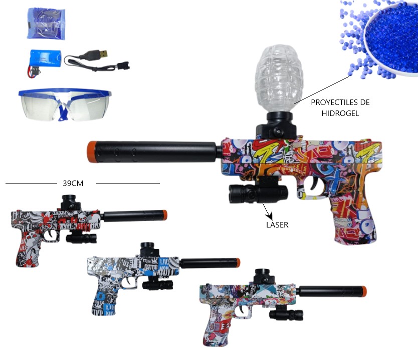 PISTOLA GLOCK JUGUETE BALAS DE HIDROGEL