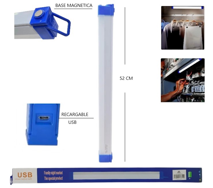 LAMPARA LED RECARGABLE 52CM