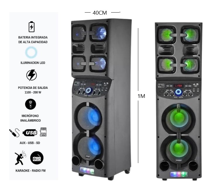 PARLANTE TORRE CON MICROFONO