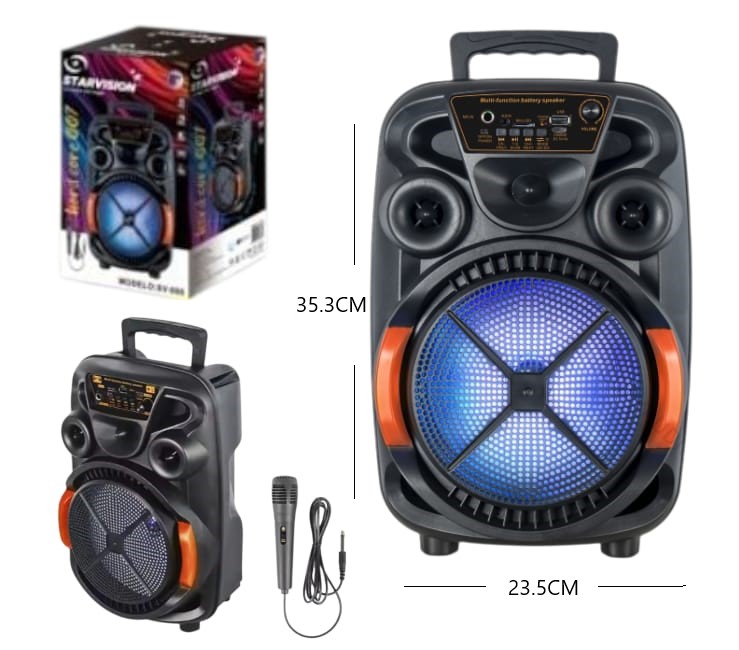 PARLANTE BLUETOOTH 8PLG C/MICROFONO STARVISION