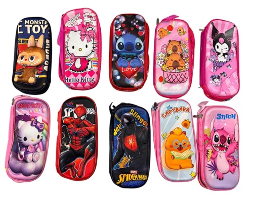 CARTUCHERA DOBLE PERSONAJE 3D RELIEVE - BS.AS -