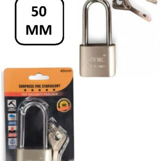 CANDADO PLATEADO ARO LARGO 50 MM