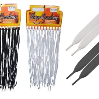 CORDON CHATO 110cm Bco/Nro X12 PARES _____________