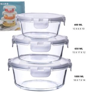 TAPPER DE VIDRIO HERMETICO REDONDO X3