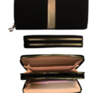 BILLETERA NEGRA CON DORADO 2 CIERRES _____________