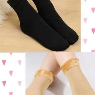 MEDIAS TERMICAS X 12 PARES BEIGE / NEGRA
